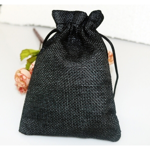 Ленена Подаръчна Торбичка за Гривни в Черен цвят