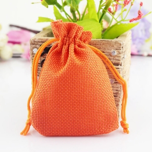Ленена Подаръчна Торбичка за Гривни в Оранжев цвят