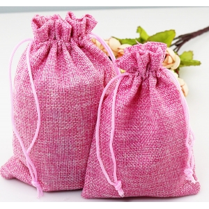 Ленена Подаръчна Торбичка за Гривни в Розов цвят