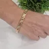 Дамска Магнитна гривна за Високо кръвно от титан с Камъчета, Златиста